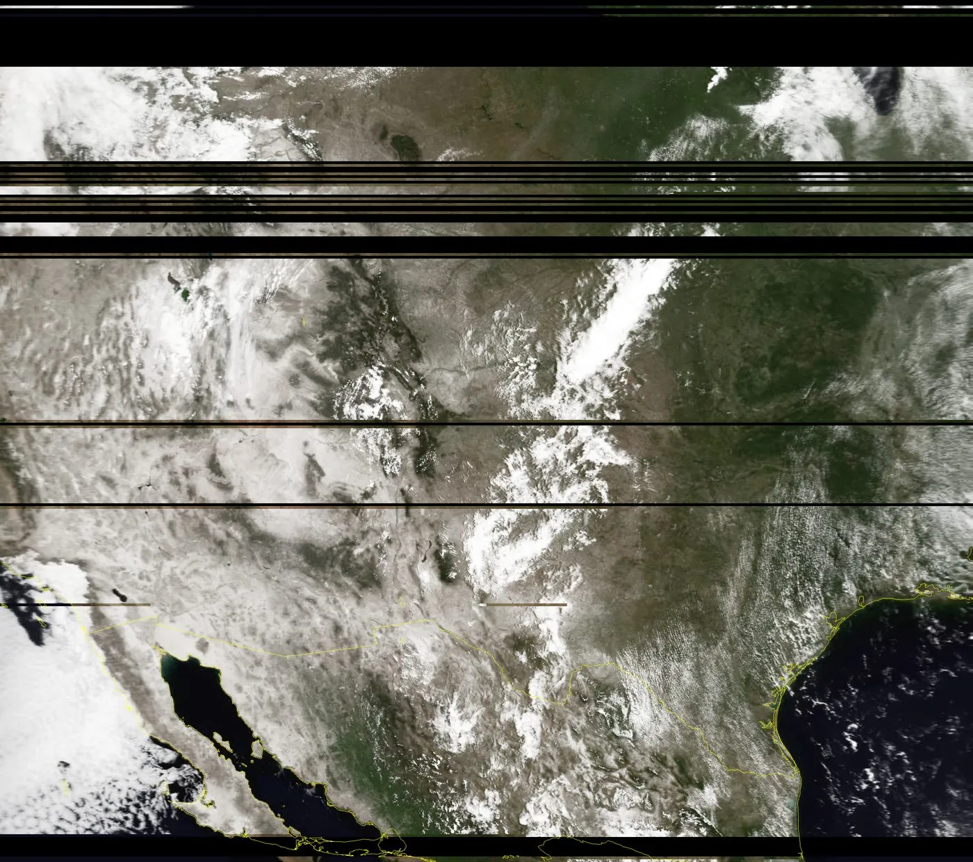 Aggregated METEOR M2 image combining both ground nodes